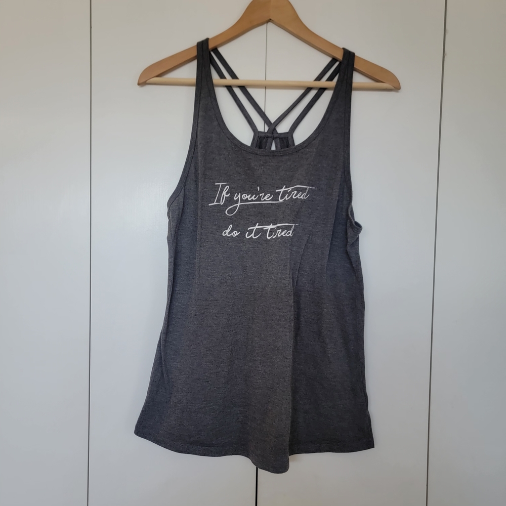 Constantly Varied Gear Charcoal Tank Top with Motivational Text